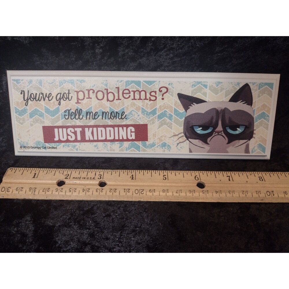 Grumpy Cat Wall Plaque Sarcastic Humor Funny Sign You've Got Problems 2013 Ganz